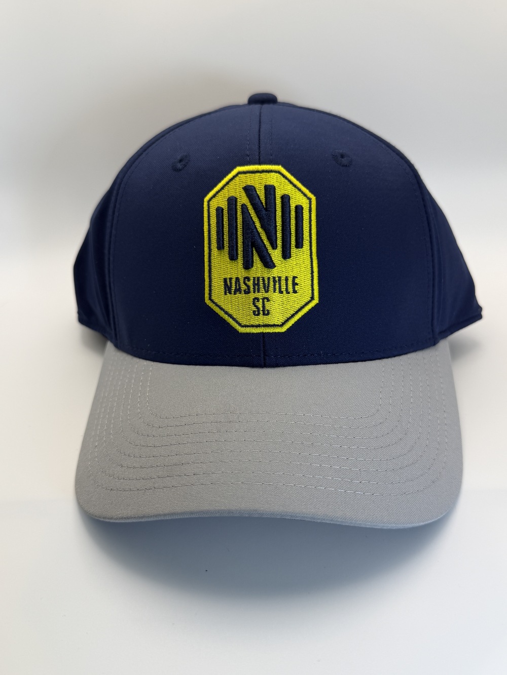 Nashville SC Navy Blue Gray Adjustable Baseball Cap Embroidered Hat